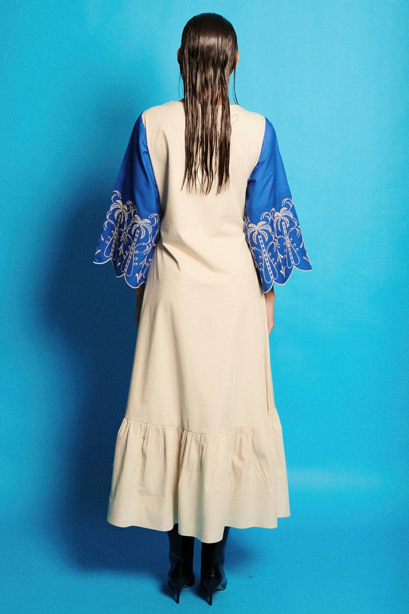 Karma Dhingra In Thread Work V Neck Long Dress