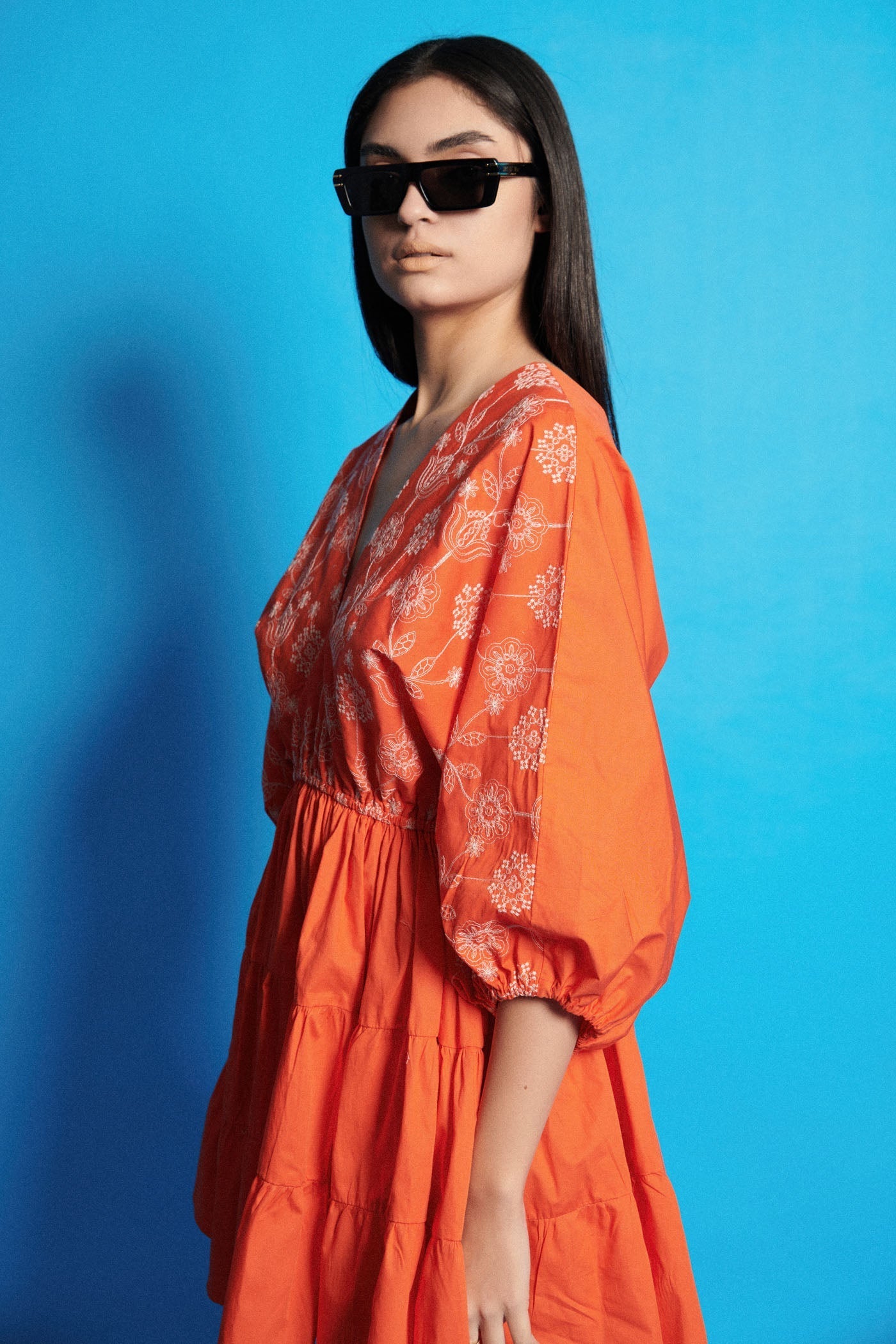 Arushi Chib In Balloon Sleeves Poplin Skater Dress