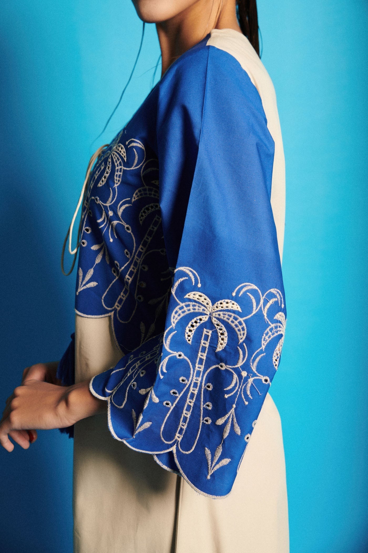 Karma Dhingra In Thread Work V Neck Long Dress