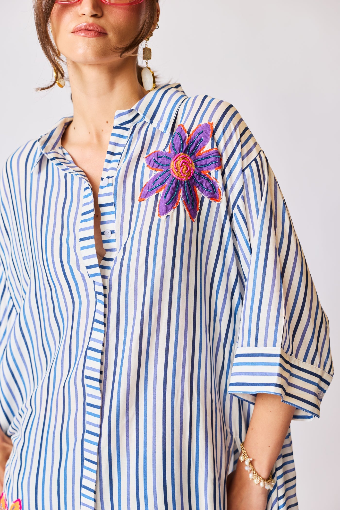 Floral Appliqué Tunic