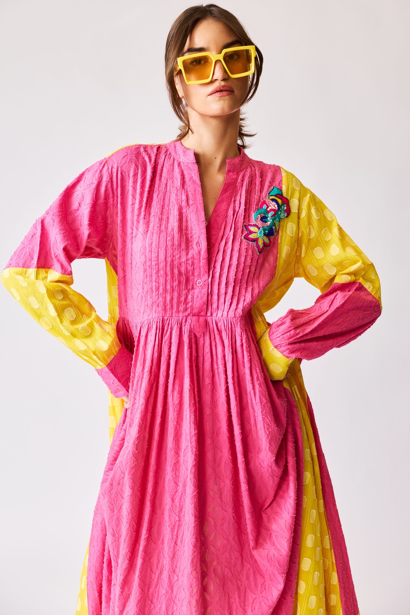 Bohemian Color-Block Maxi Dress