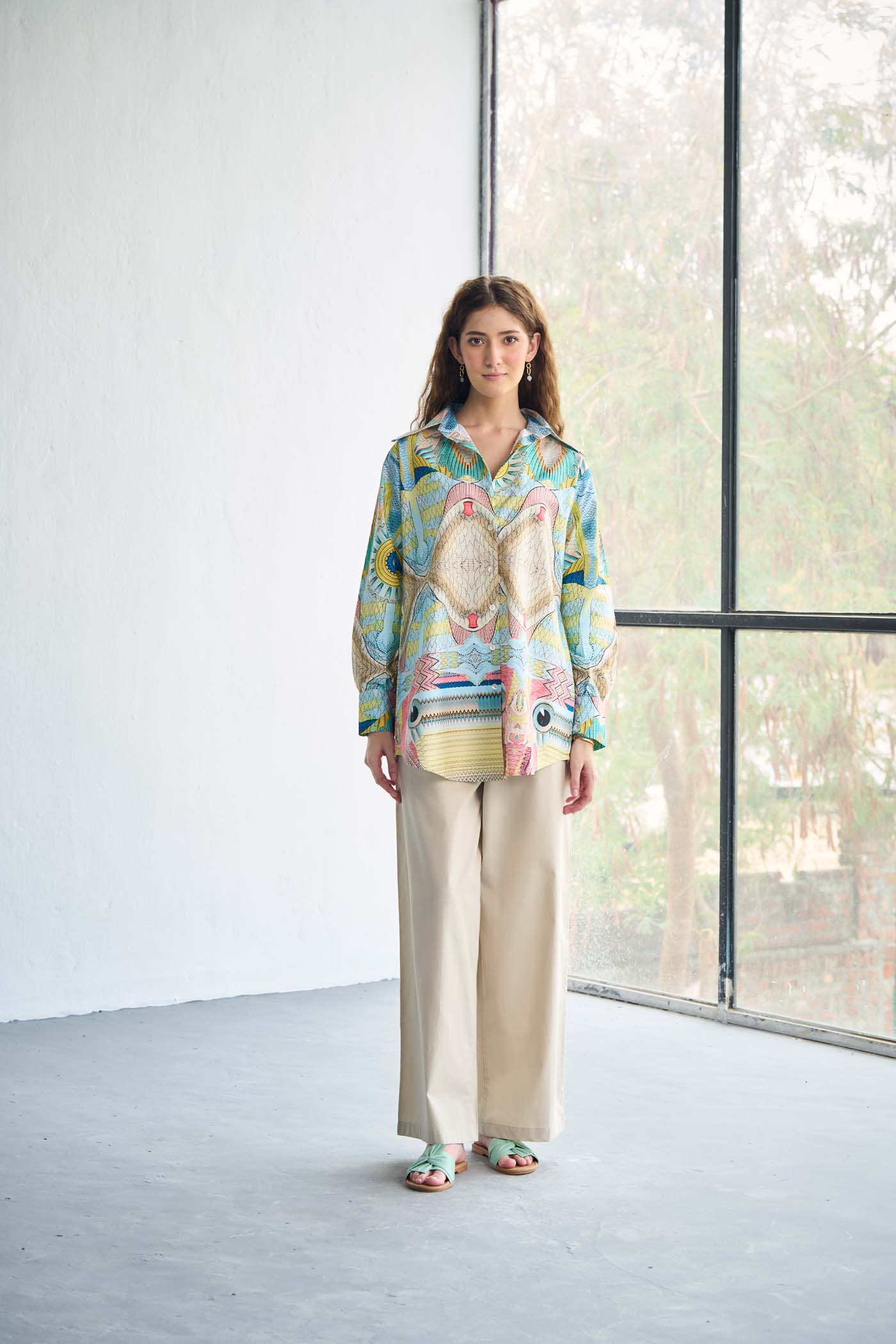 Multicolor Poplin printed Shirt