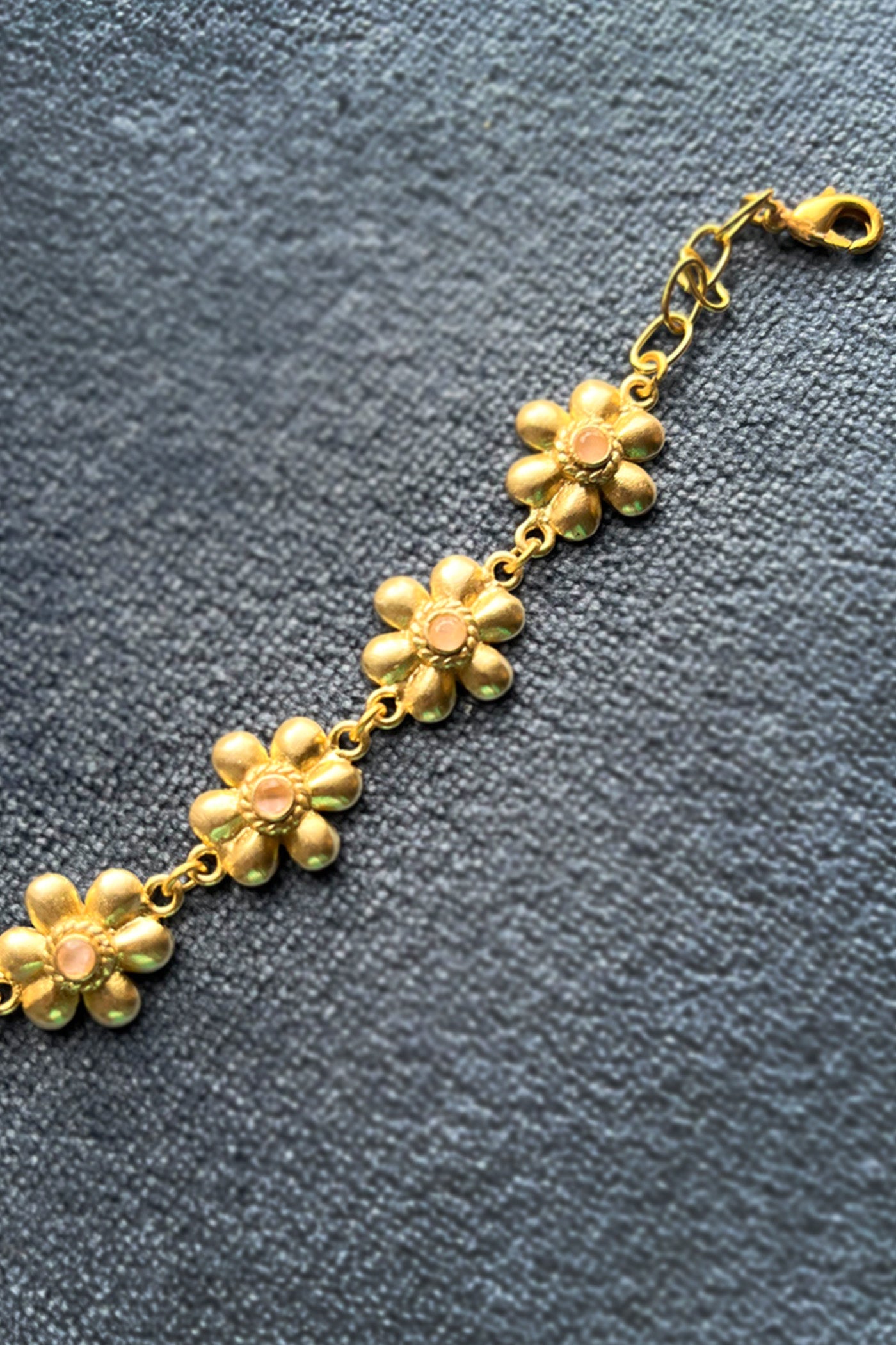 Flower Motif Golden Bracelet