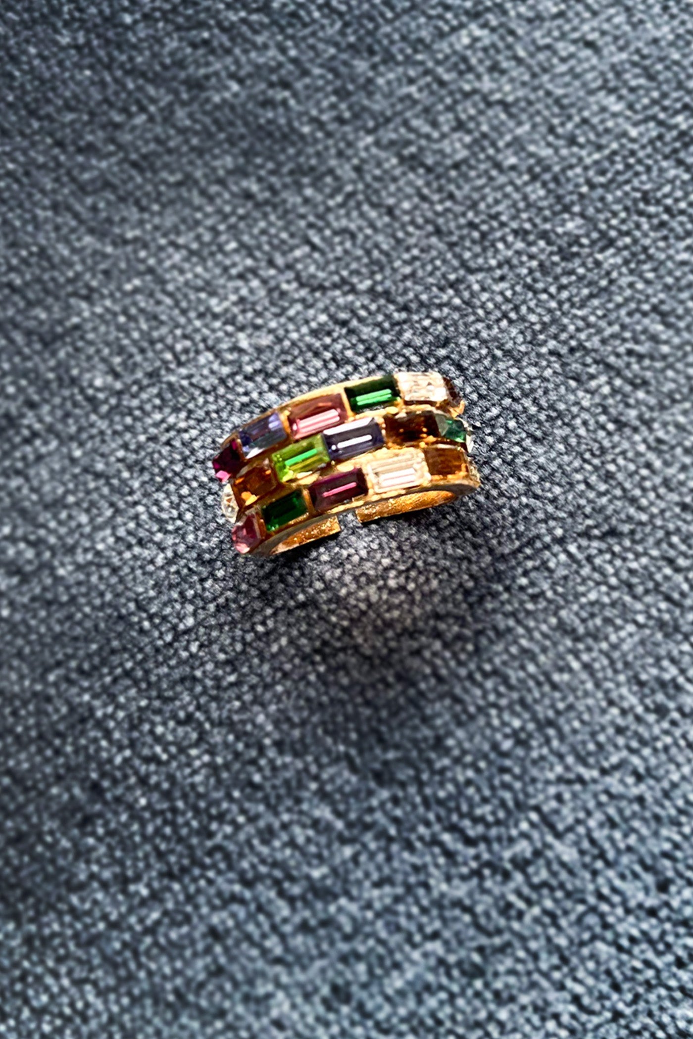 Multicolor statement golden ring