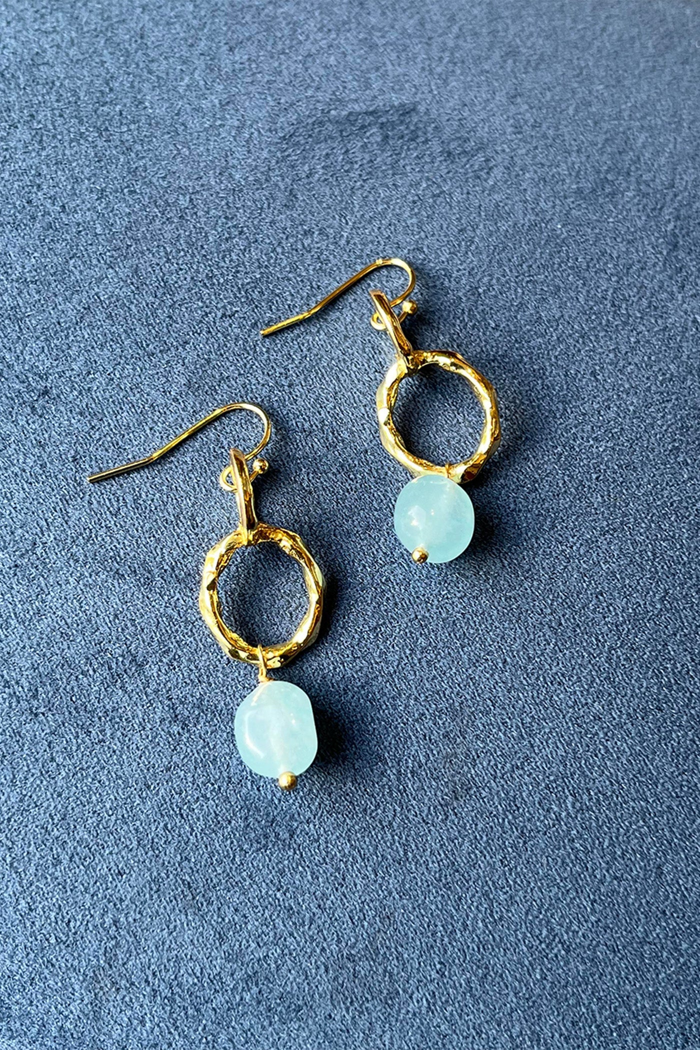 Aqua Glow Hoop Earrings