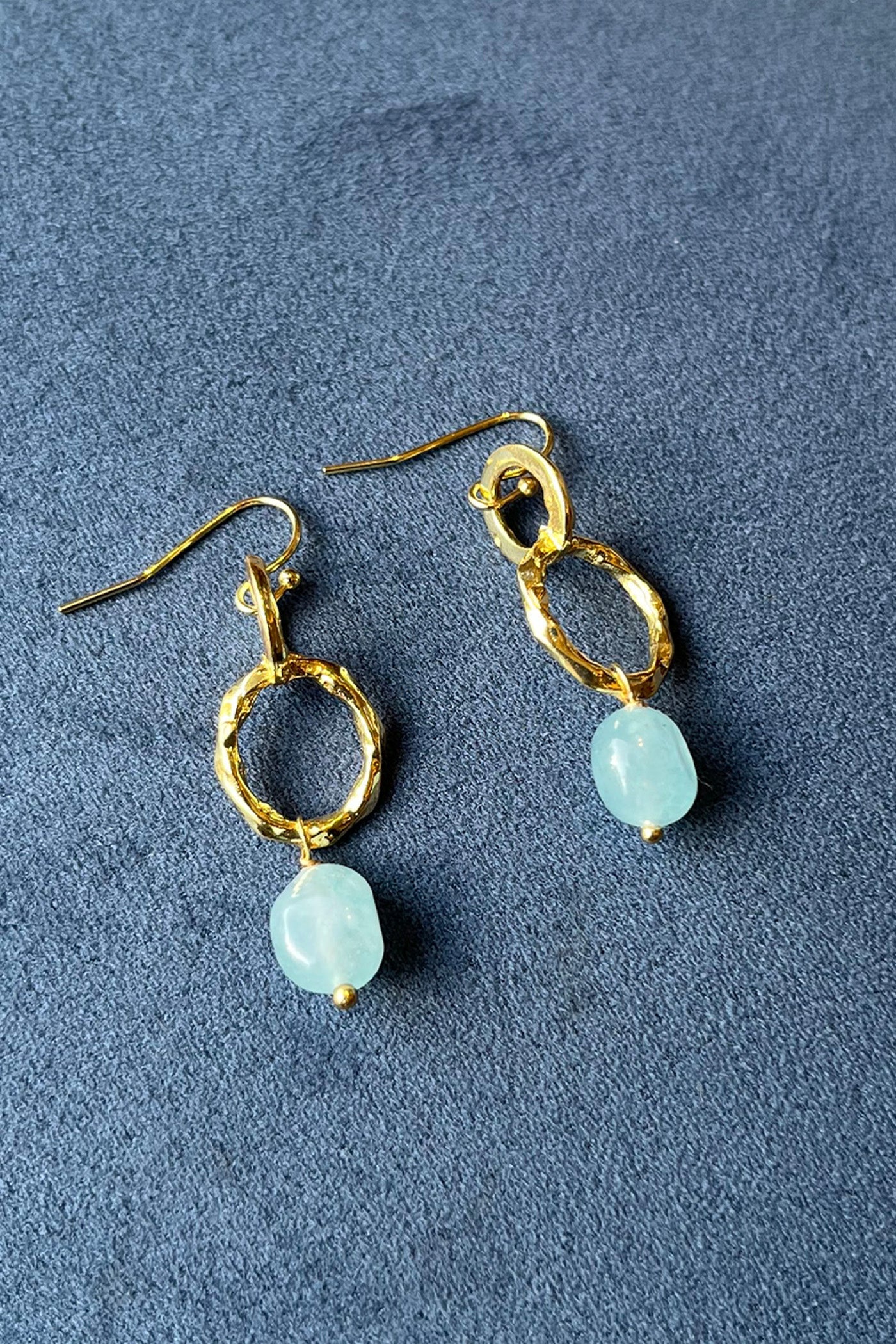 Aqua Glow Hoop Earrings