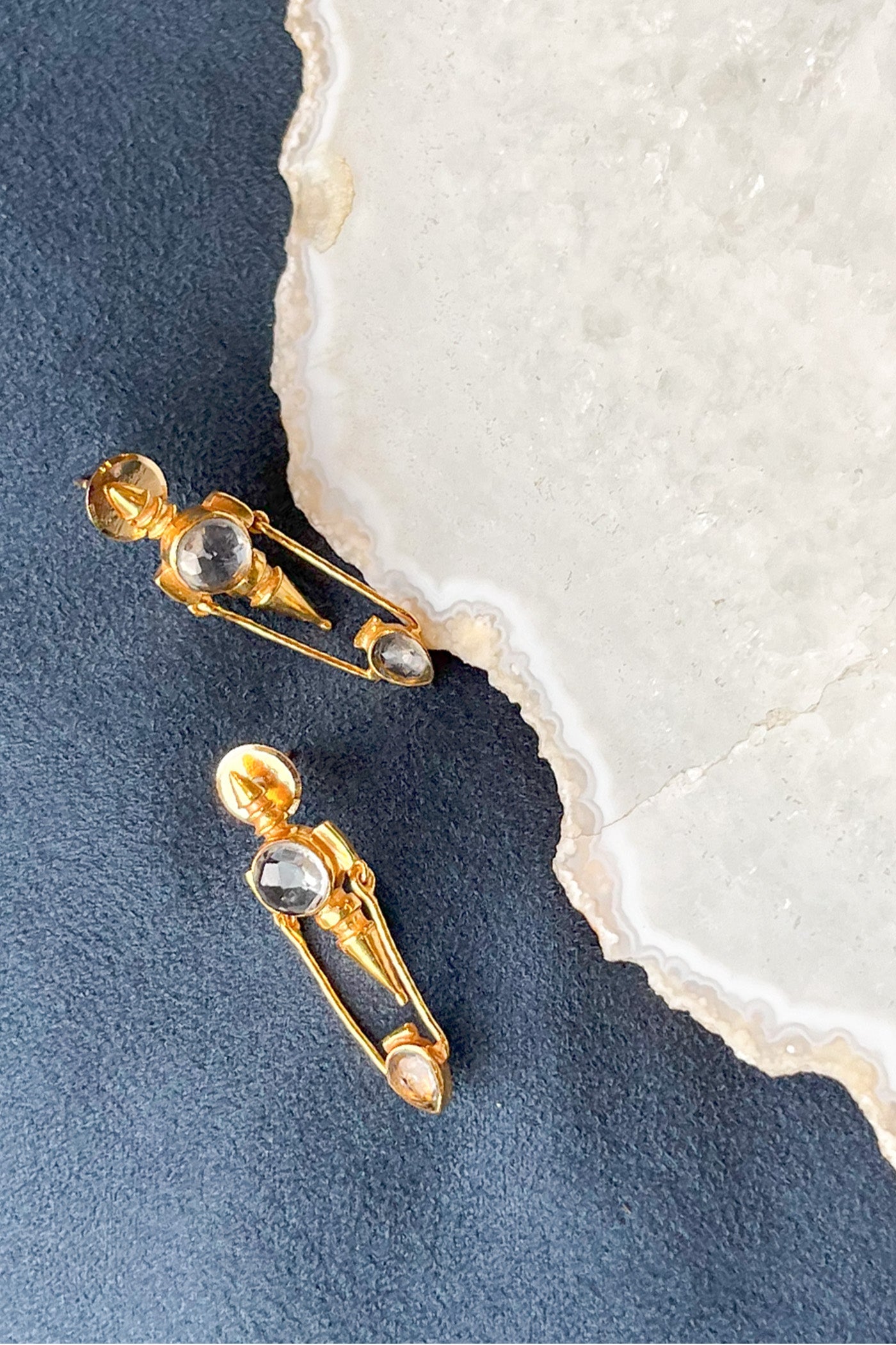 Golden Crystal Drop Earrings