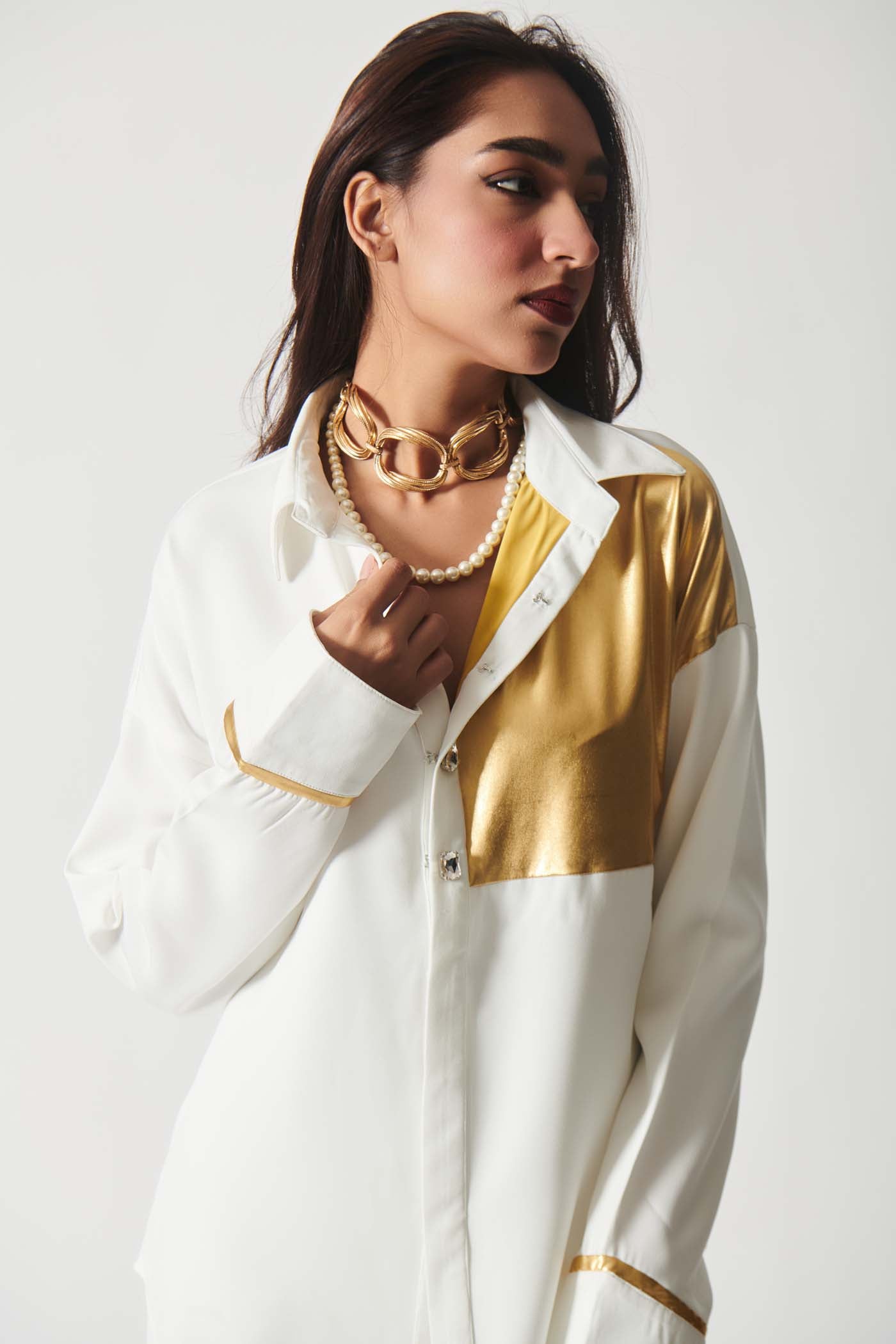 Luxe Gold and White Shirt