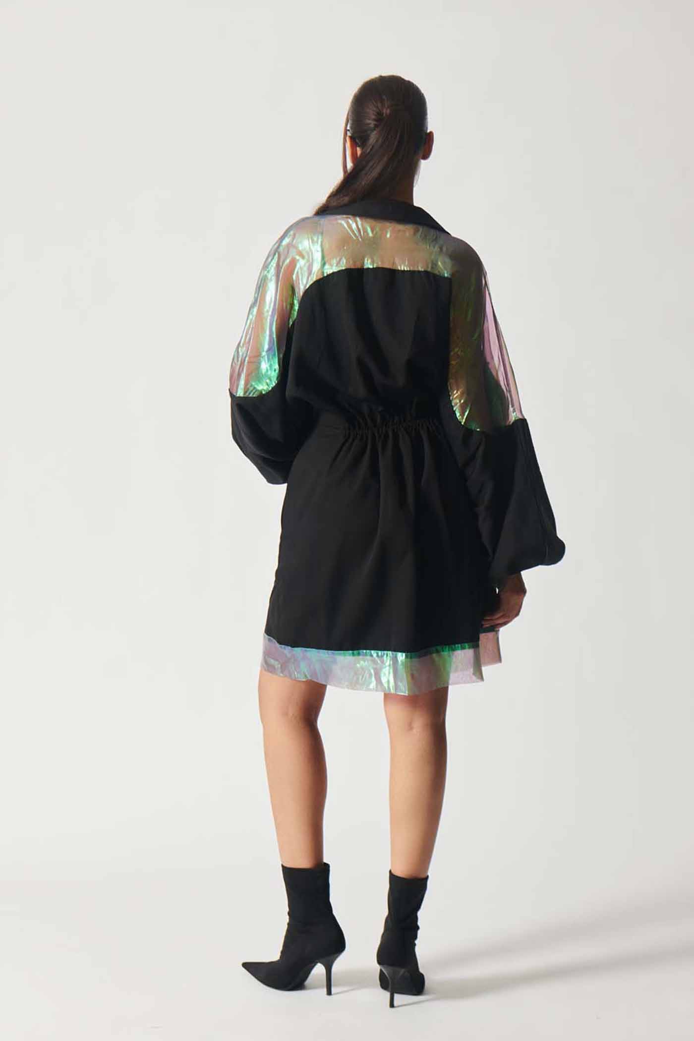 Holographic Noir Dress