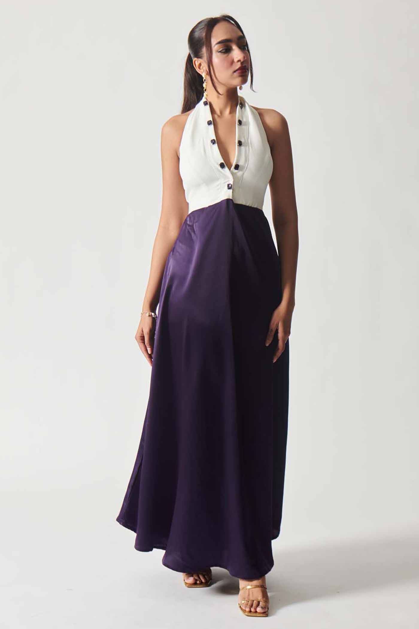 Lavender Majesty Halter Dress