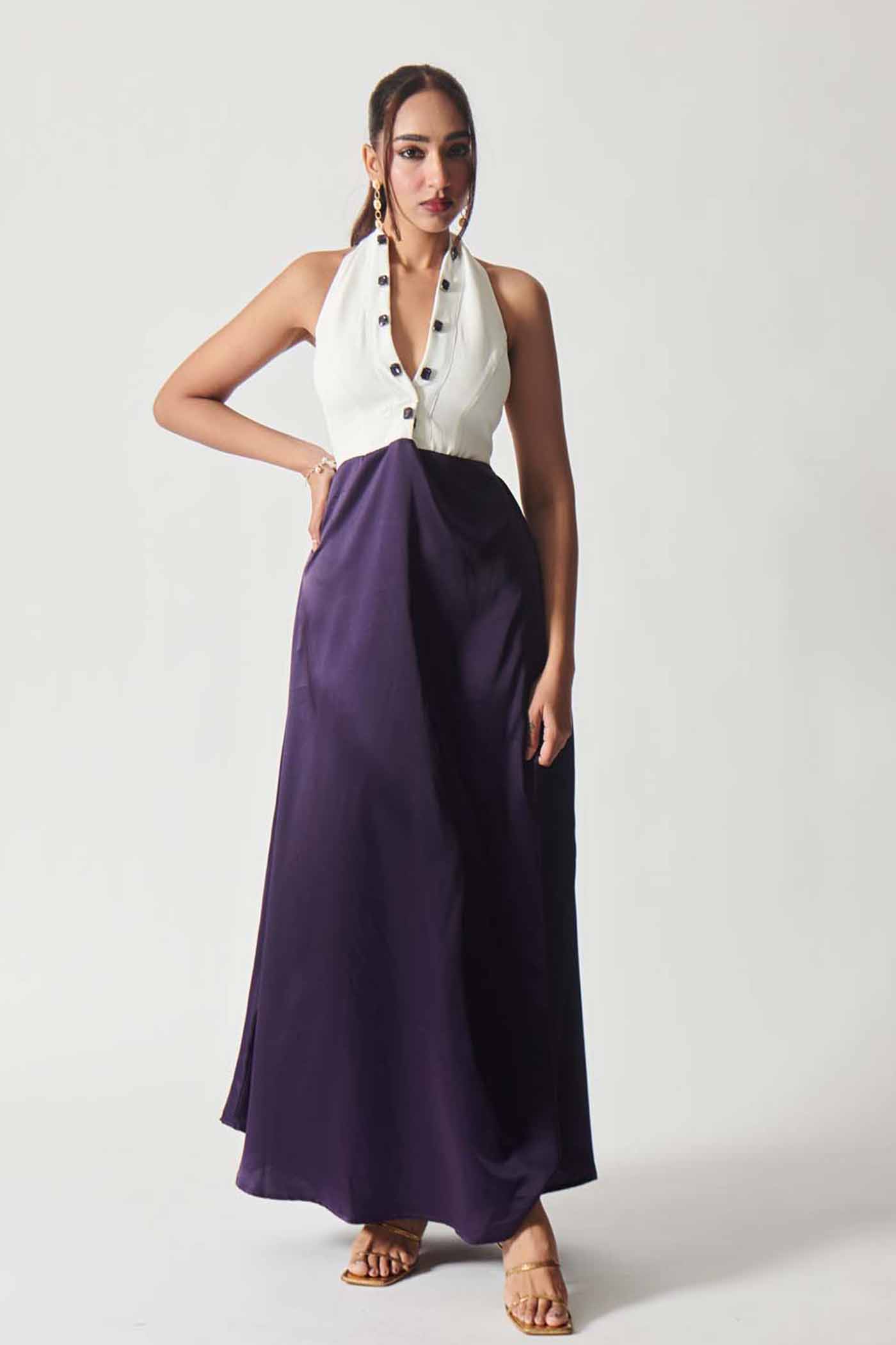 Lavender Majesty Halter Dress