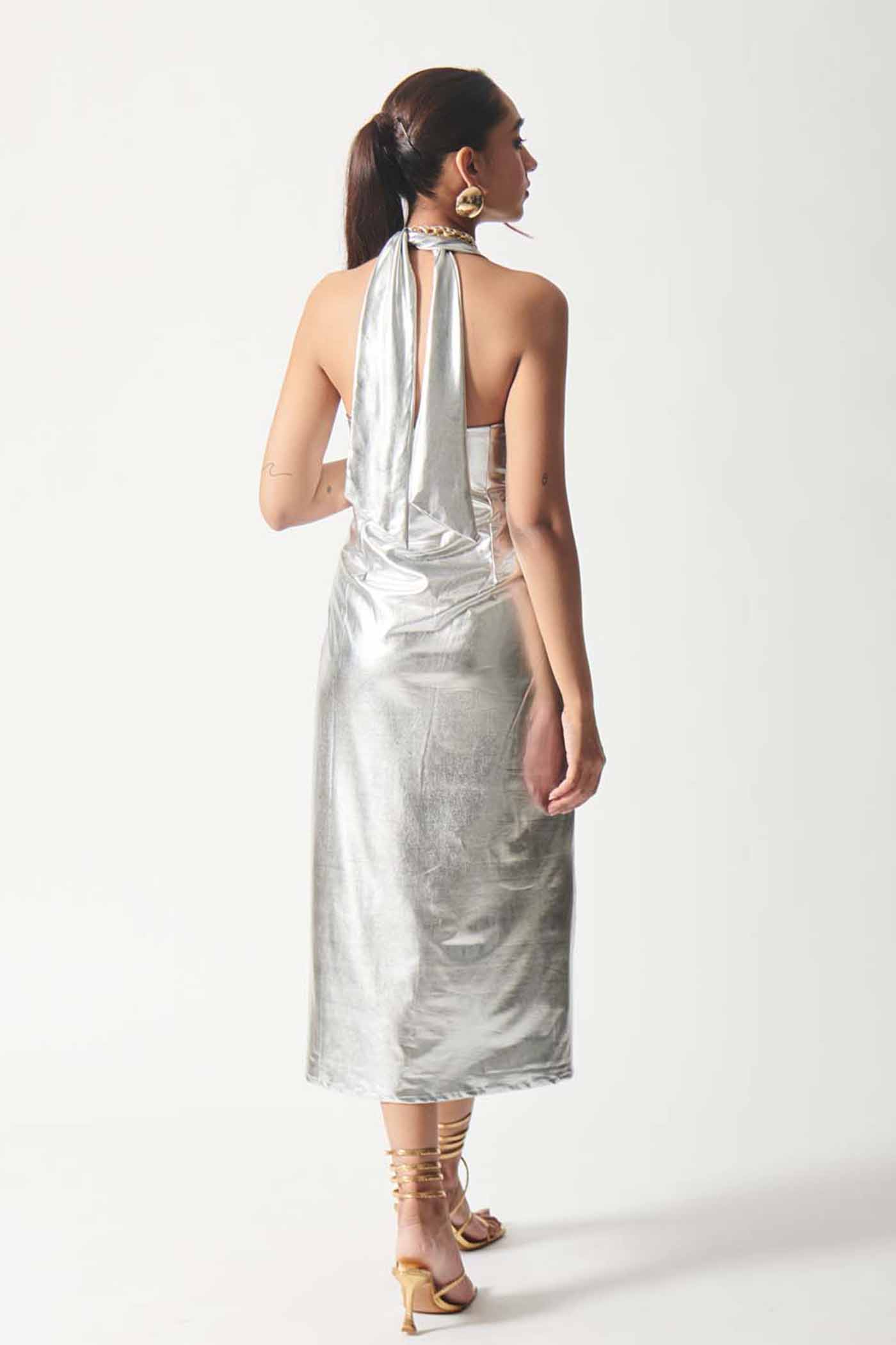 White Luxe With Silver Glint Dress