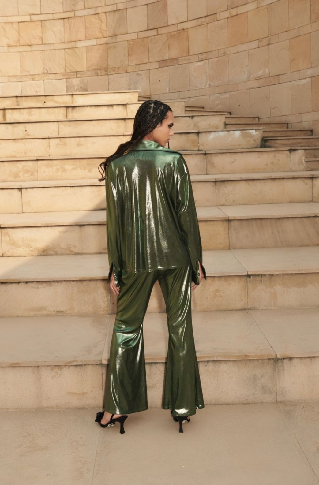 Metallic Green Pant