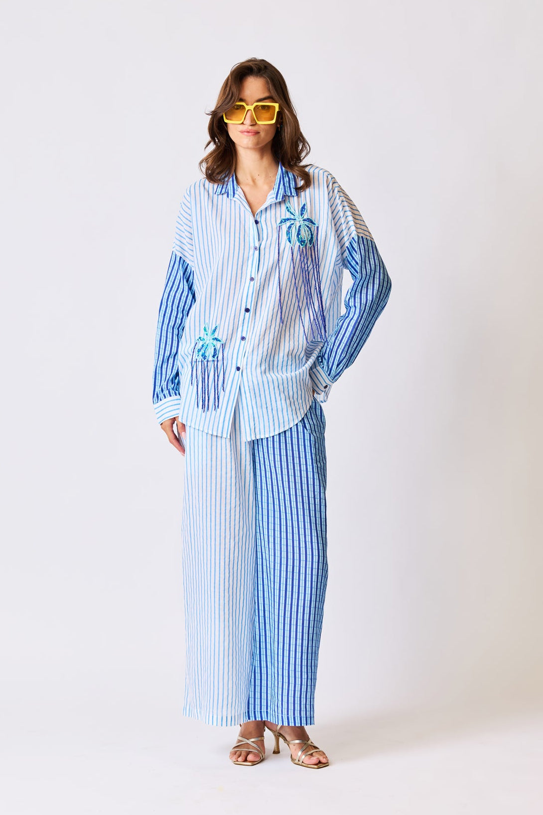Azure Horizon Embroidered Pant
