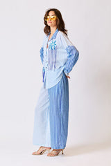 Azure Horizon Embroidered Pant