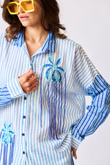 Azure Horizon Embroidered Shirt