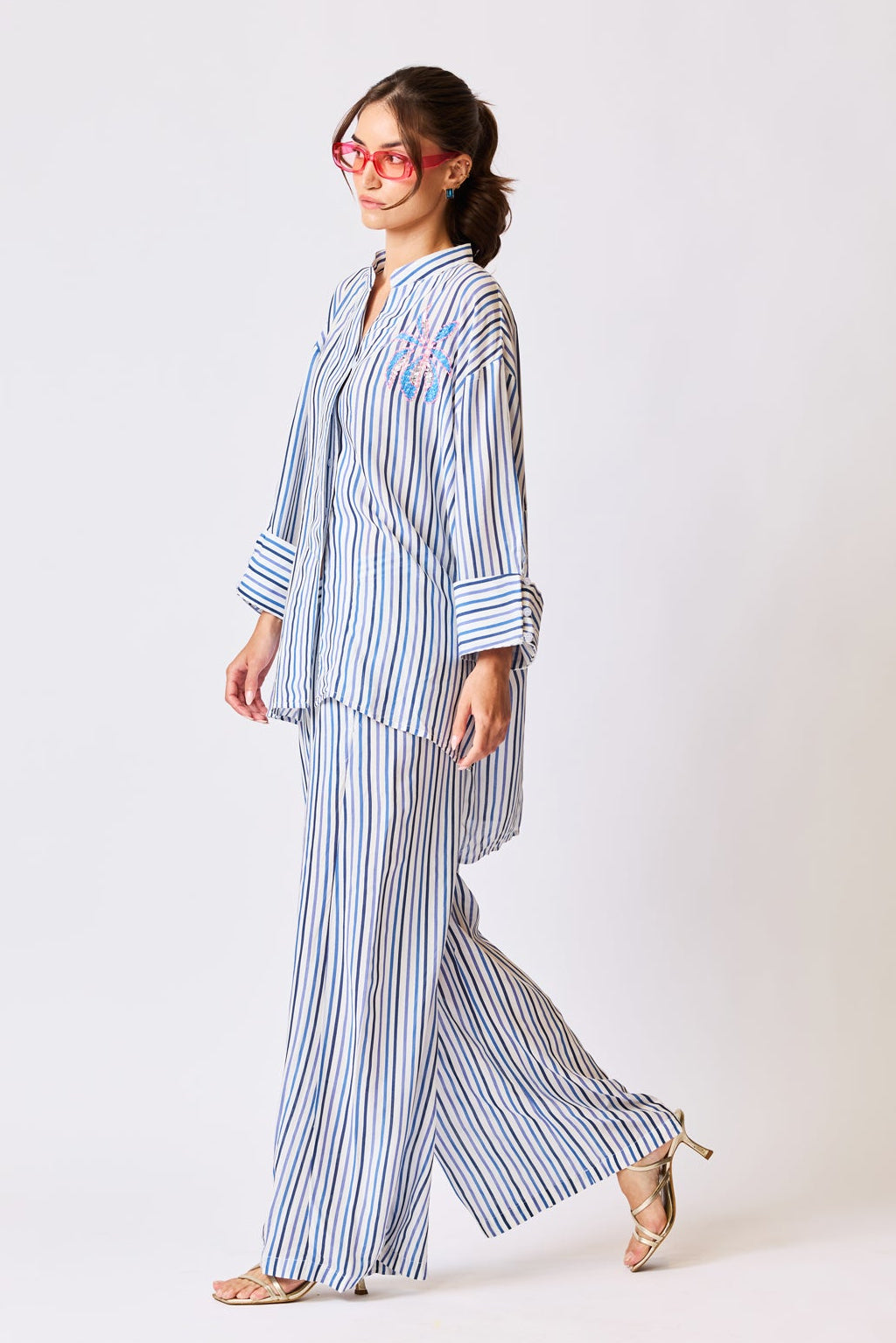 Seaside Blossom Embroidered Pant