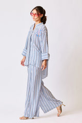 Seaside Blossom Embroidered Pant