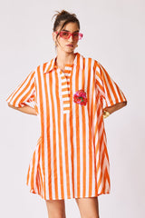 Resort Stripe Shirt Dress