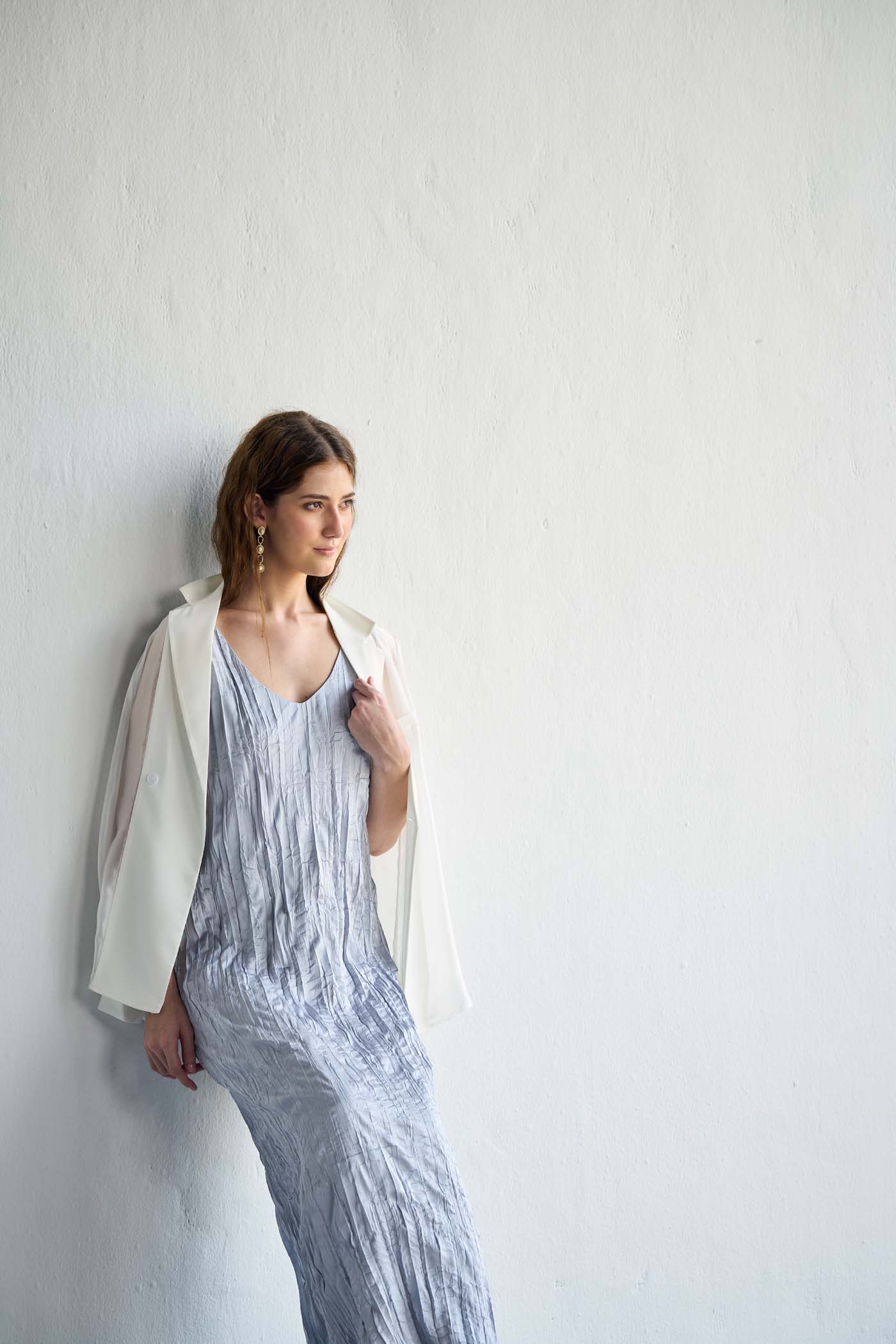 White sleek sheer blazer