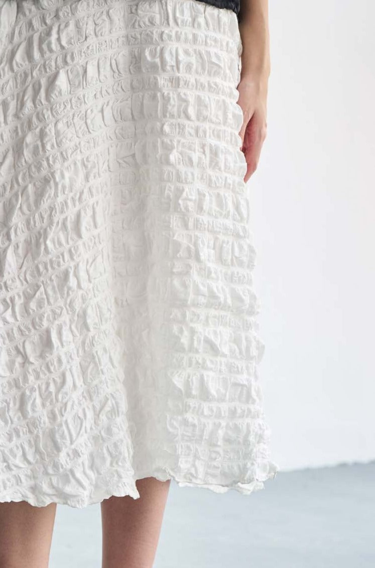 Japanese Bubbled Fabric White Skirt