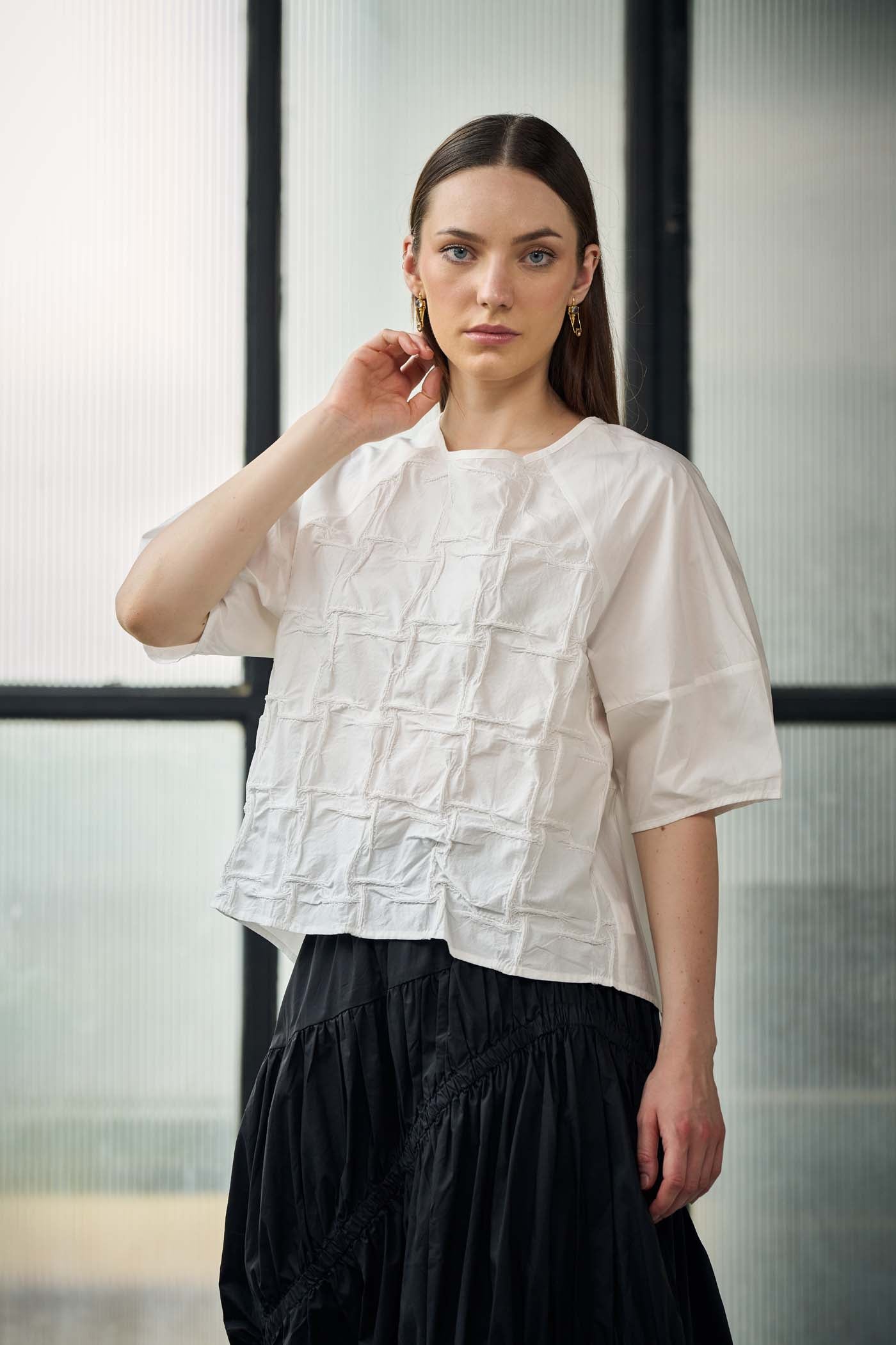 White Textured Top