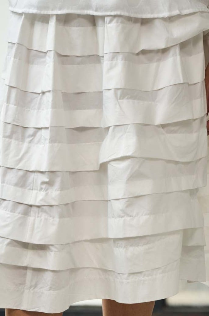 White Tiered Ruffle Skirt